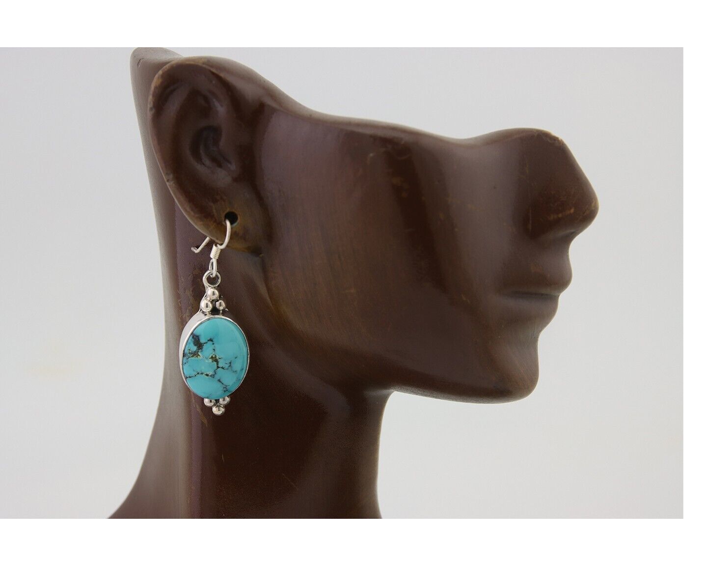 Navajo Dangle Earrings 925 Natural Turquoise Native Inca Mfg C.80's