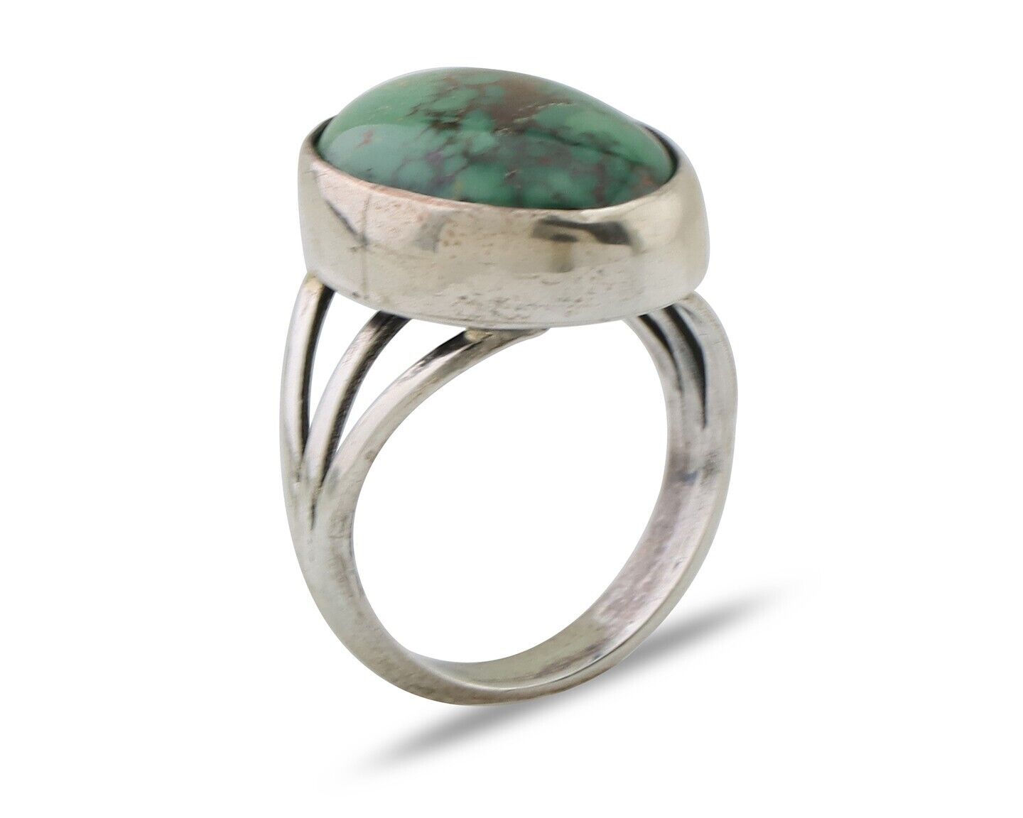 Navajo Ring 925 Silver Turquoise Native American Artist Size 8.0 C.80's