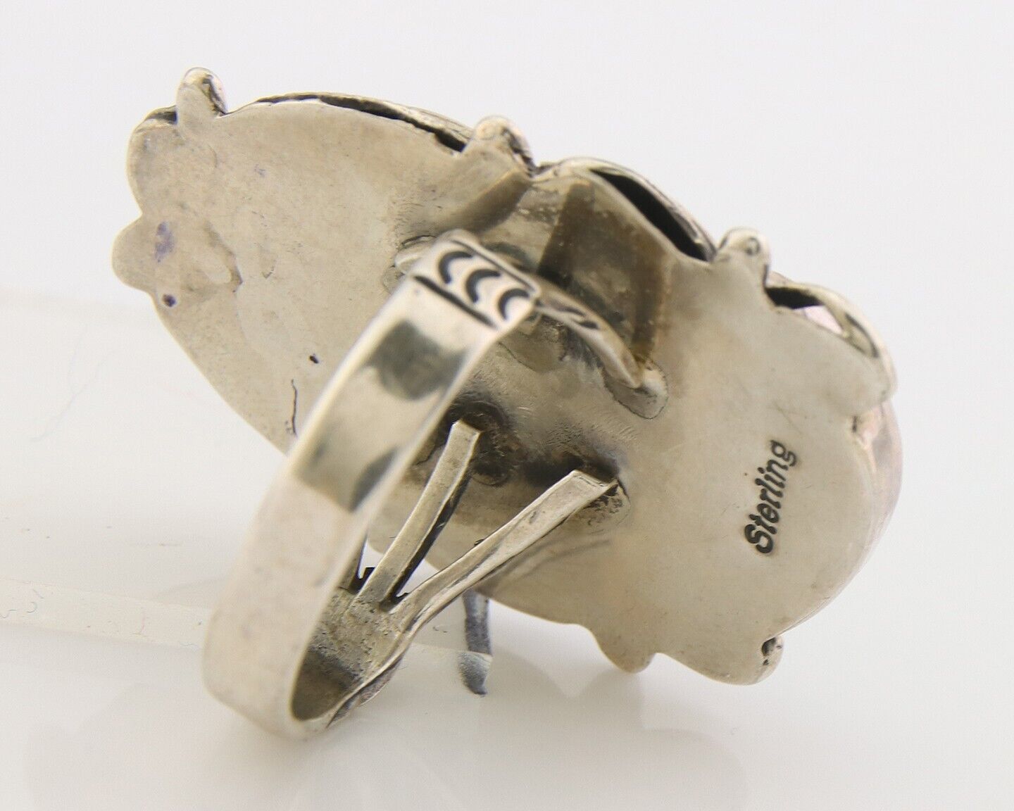 Navajo Ring 925 Sterling Natural Royston Turquoise Native Artist C.80's Size 7.0