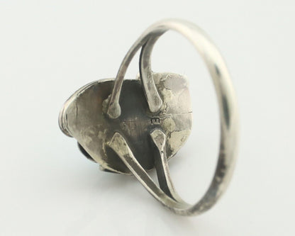 Navajo Ring .925 Silver Sleeping Beauty Turquoise Native American Artist C.80's