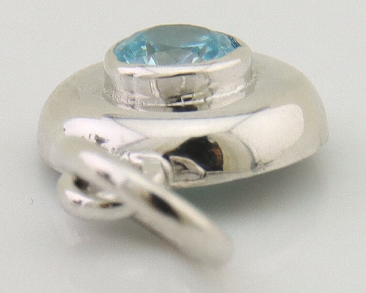 March Birthstone Pendant 14k White Gold