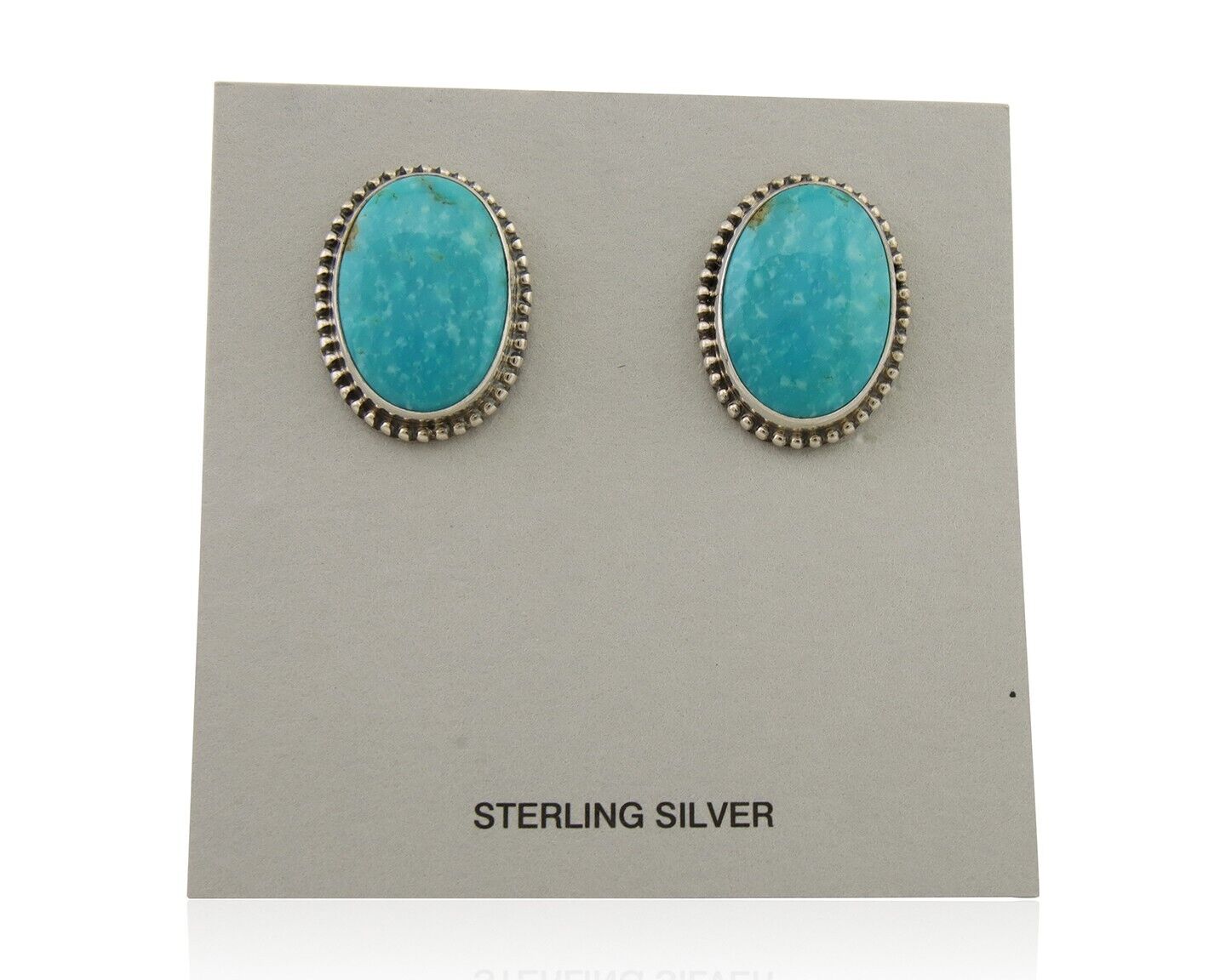 Navajo Dangle Earrings 925 Silver Blue Turquoise Signed Melissa Yazzie C.80's