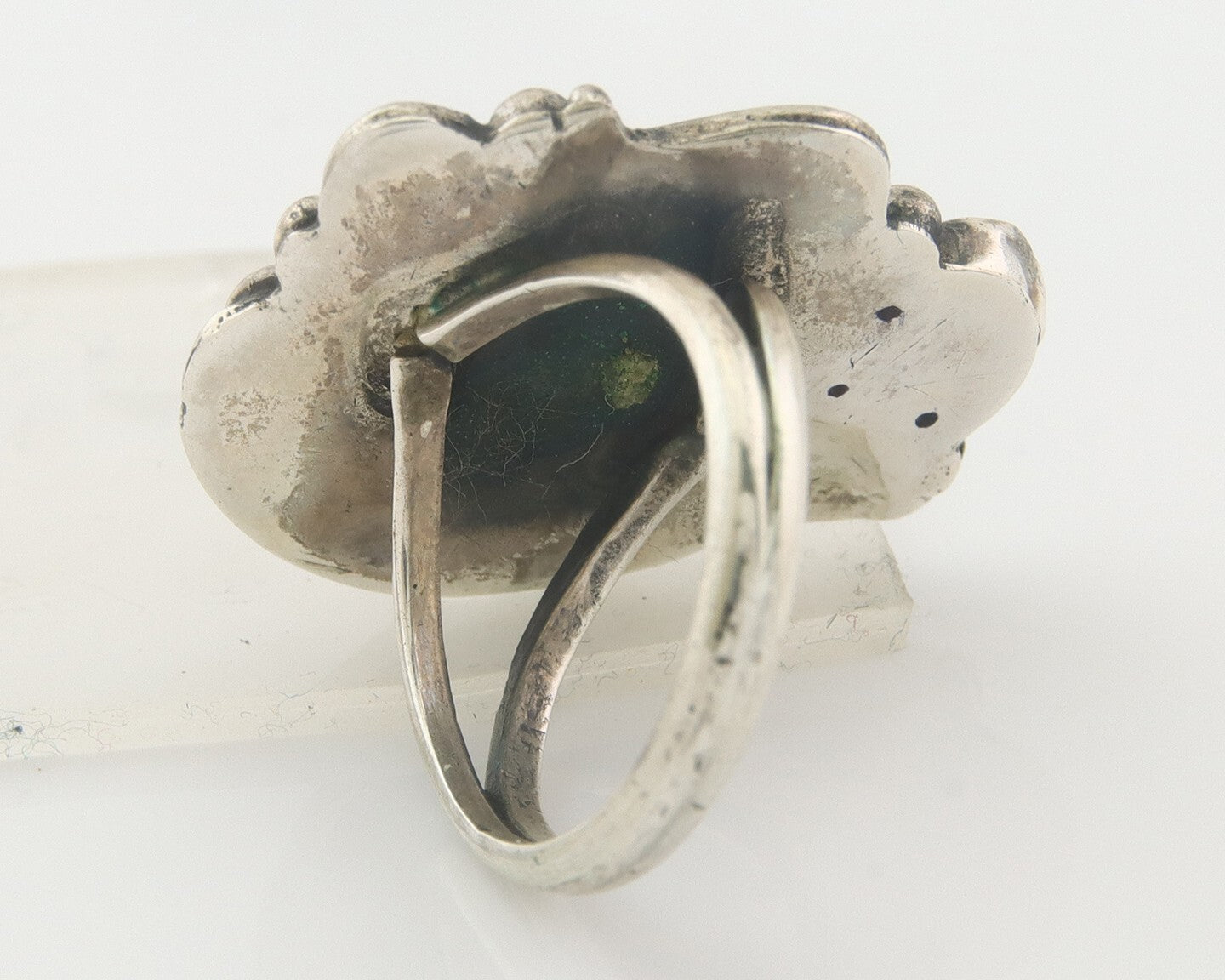 Navajo Ring 925 Sterling Natural Coral & Turquoise Native Artist C.80's Sz 6.0