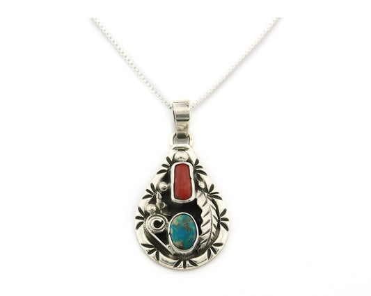 Navajo Necklace Sterling Authentic Gemstone Traditional Signed Teepee