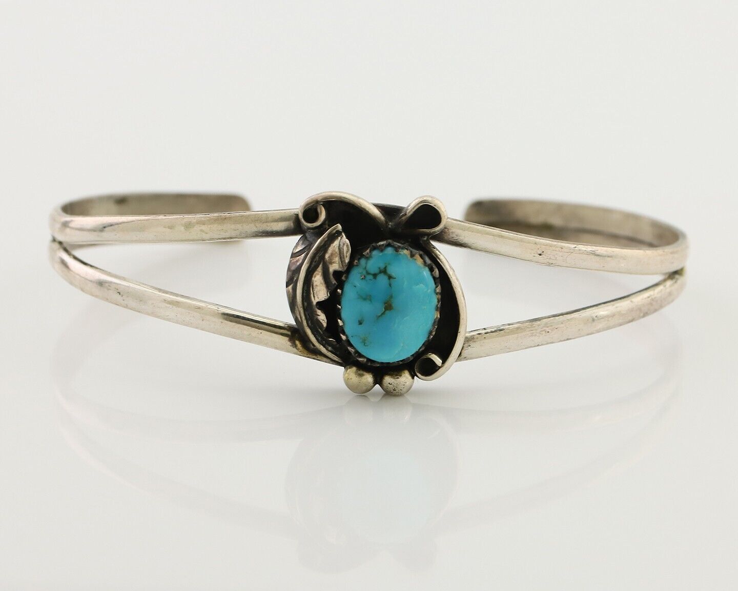 Navajo Handmade Bracelet 925 Silver Natural Blue Turquoise Native American C80's