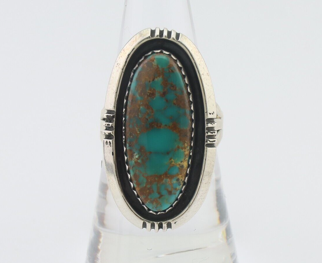 Navajo Ring 925 Silver Natural Blue Turquoise Native American Artist C.80's
