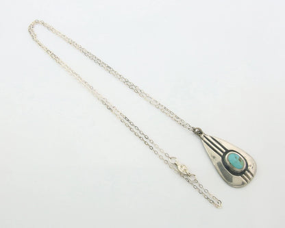 Navajo Necklace Sterling Silver Natural Blue Turquoise Vintage