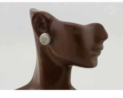 Navajo Small Shield Earrings 925 Silver Native American Artist C.80's