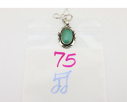 Navajo Necklace 925 Silver Kingman Turquoise Signed C Montoya C.80's