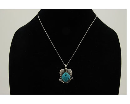 Navajo Necklace 925 Silver Natural Turquoise Native American Artist C.80's