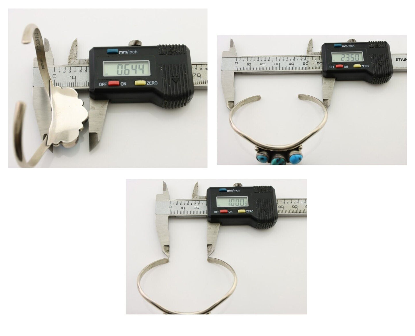 Navajo Bracelet 925 Silver Morenci Turquoise Artist Signed Frank Sandoval C.80's