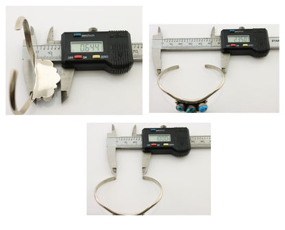 Navajo Bracelet 925 Silver Morenci Turquoise Artist Signed Frank Sandoval C.80's