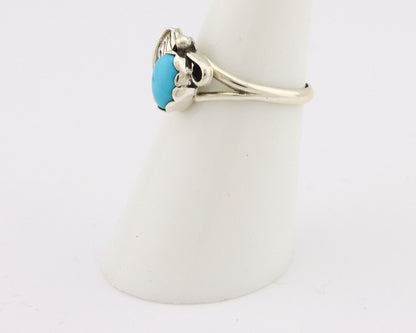 Navajo Ring .925 Silver Sleeping Beauty Turquoise Native American Artist C.80's