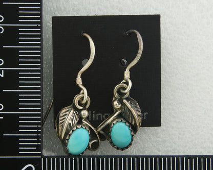 Navajo Earrings 925 Silver Natural Turquoise Native American Artist C.80's