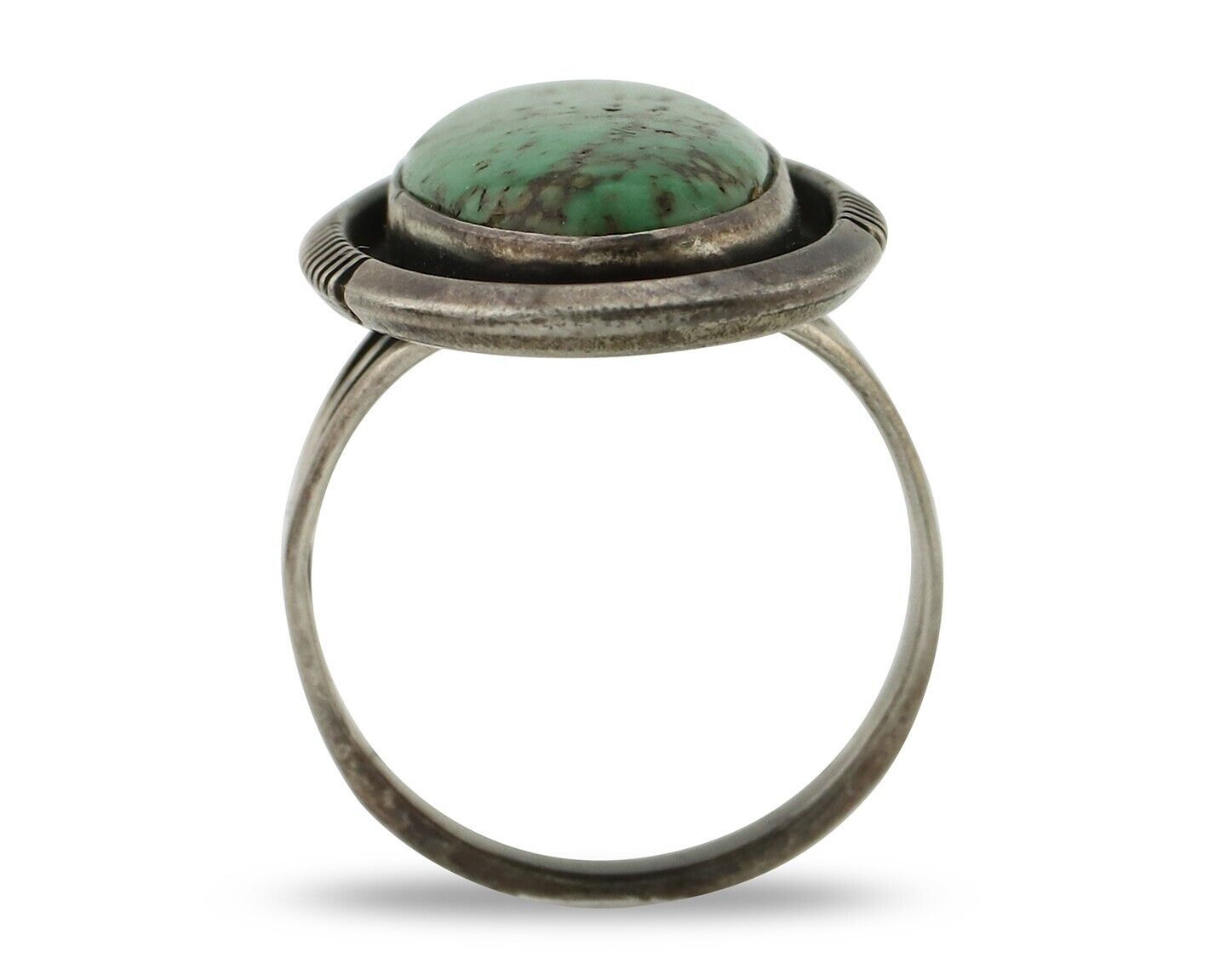 Navajo Ring 925 Silver Spiderweb Turquoise Aritst Signed William Denetdale C.80s