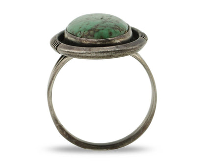 Navajo Ring 925 Silver Spiderweb Turquoise Aritst Signed William Denetdale C.80s