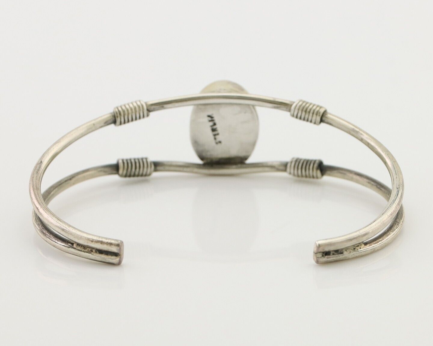 Navajo Bracelet 925 Silver Natural Blue Turquoise Native American Artist C.80's