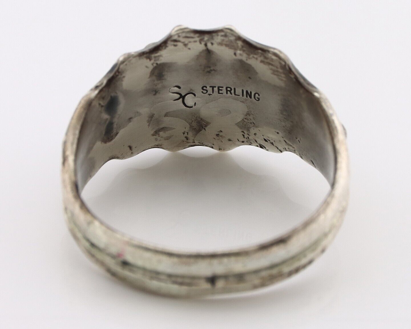 Navajo Ring 925 Silver Blue Artist Signed SkyStone Creations C.80's