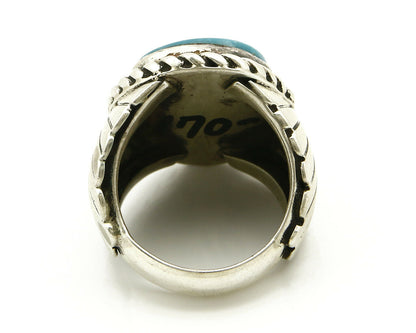 Navajo Ring .925 SOLID Silver Castle Dome Turquoise Signed Doug Zachary C.80's