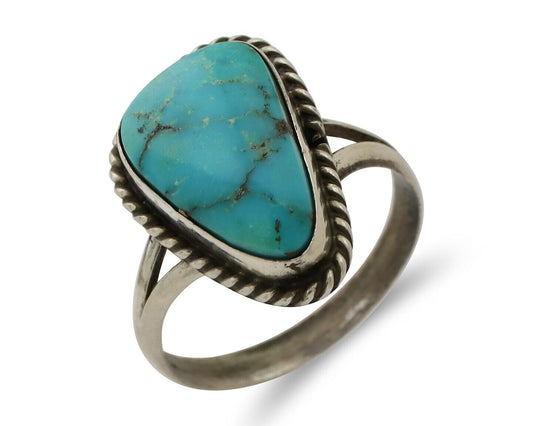Navajo Handmade Ring 925 Silver Turquoise Native American Artist C.80's