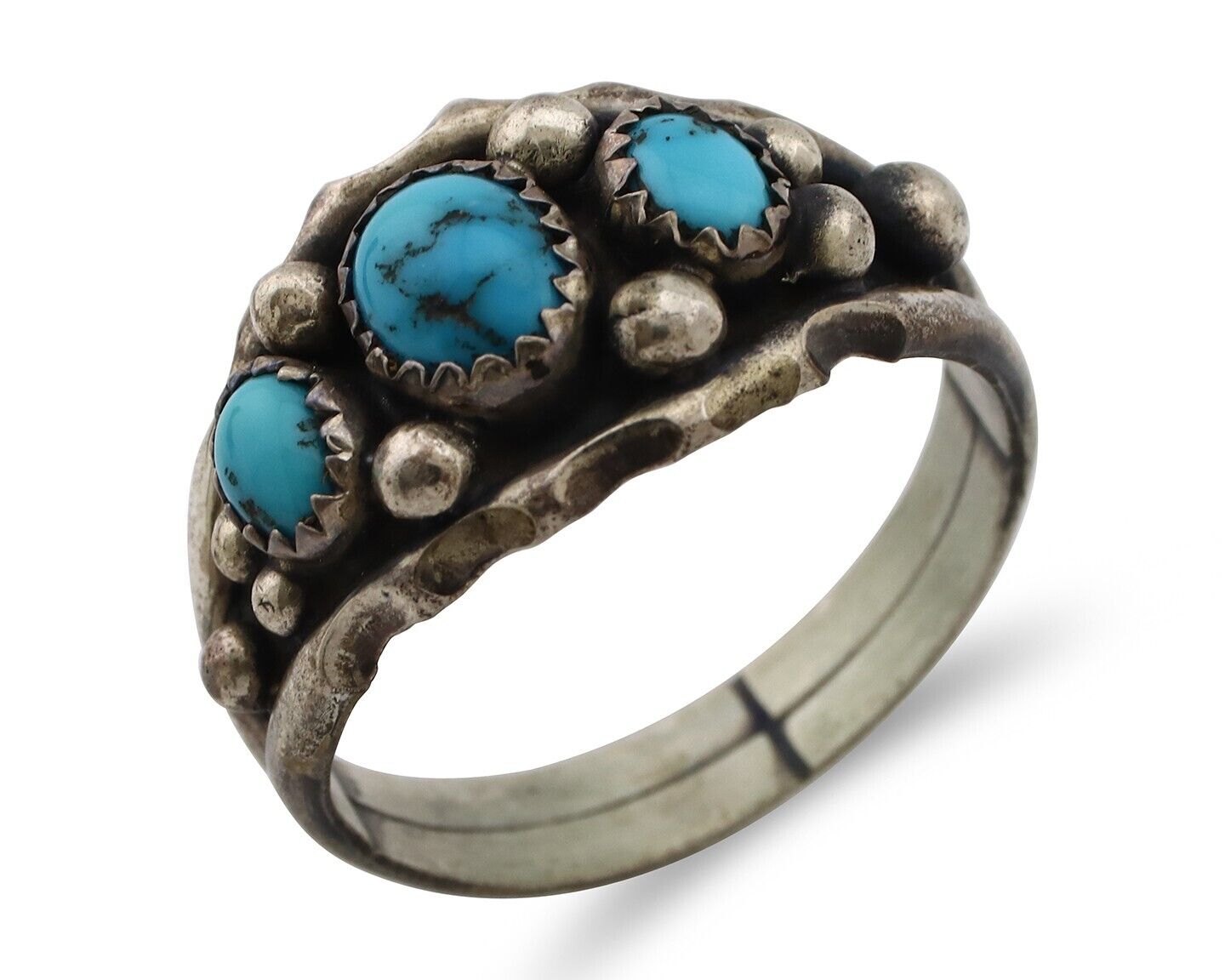 Navajo Ring 925 Silver Turquoise Artist Signed E SkyStone Creations C.80's