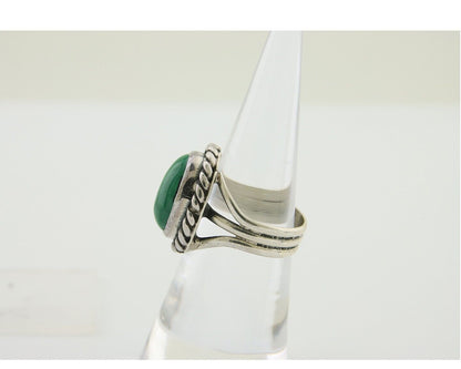 Navajo Ring 925 Silver Natural Malachite Native American Artist C.80's