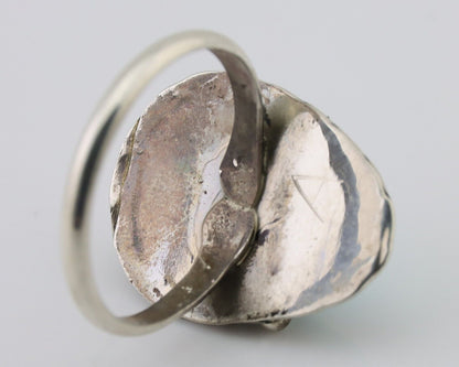 Navajo Ring 925 Silver Natural Turquoise Native American Artist C.80's