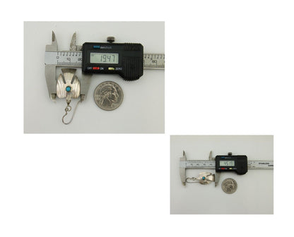 Navajo Thunderbird Earrings 925 Silver Natural Turquoise Native Artist C.80's