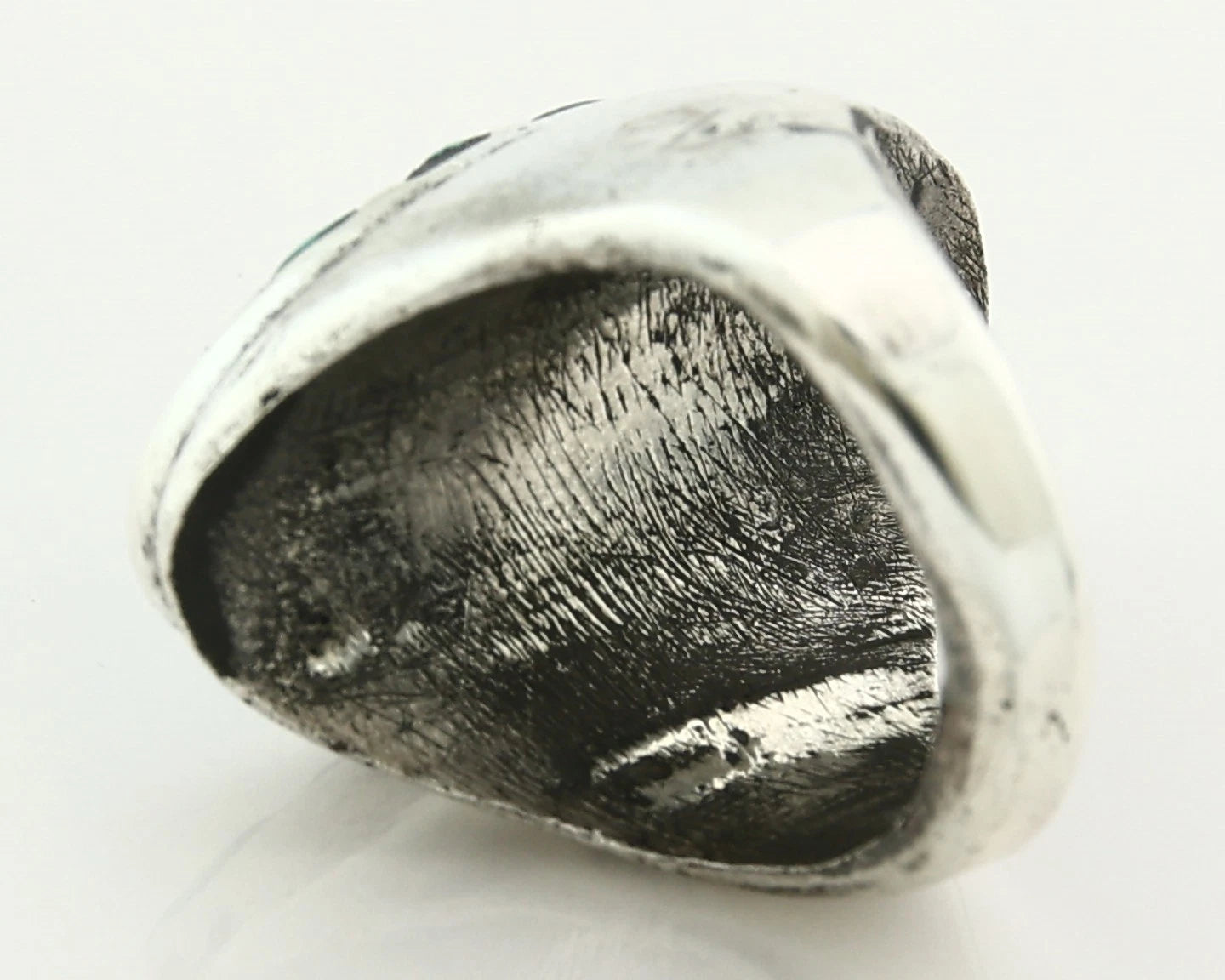 Men Zuni Ring Sterling Silver Turquoise Handmade Vintage Size 9.5