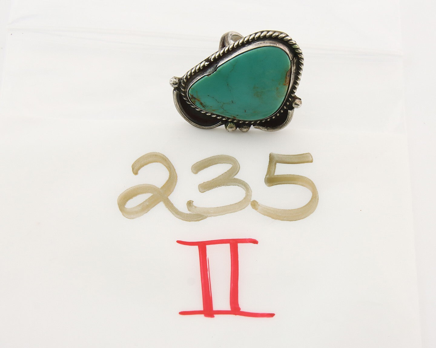 Navajo Ring 925 Sterling Natural Mined Turquoise Handmade C.80's Size 6.5
