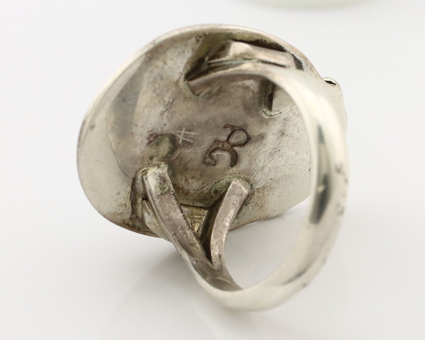 Navajo Ring 925 Silver Blue Turquoise Native American Signed C.80's