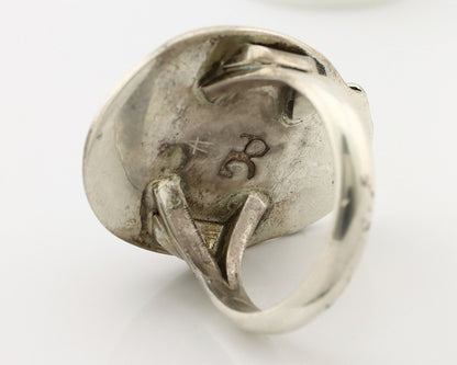 Navajo Ring 925 Silver Blue Turquoise Native American Signed C.80's