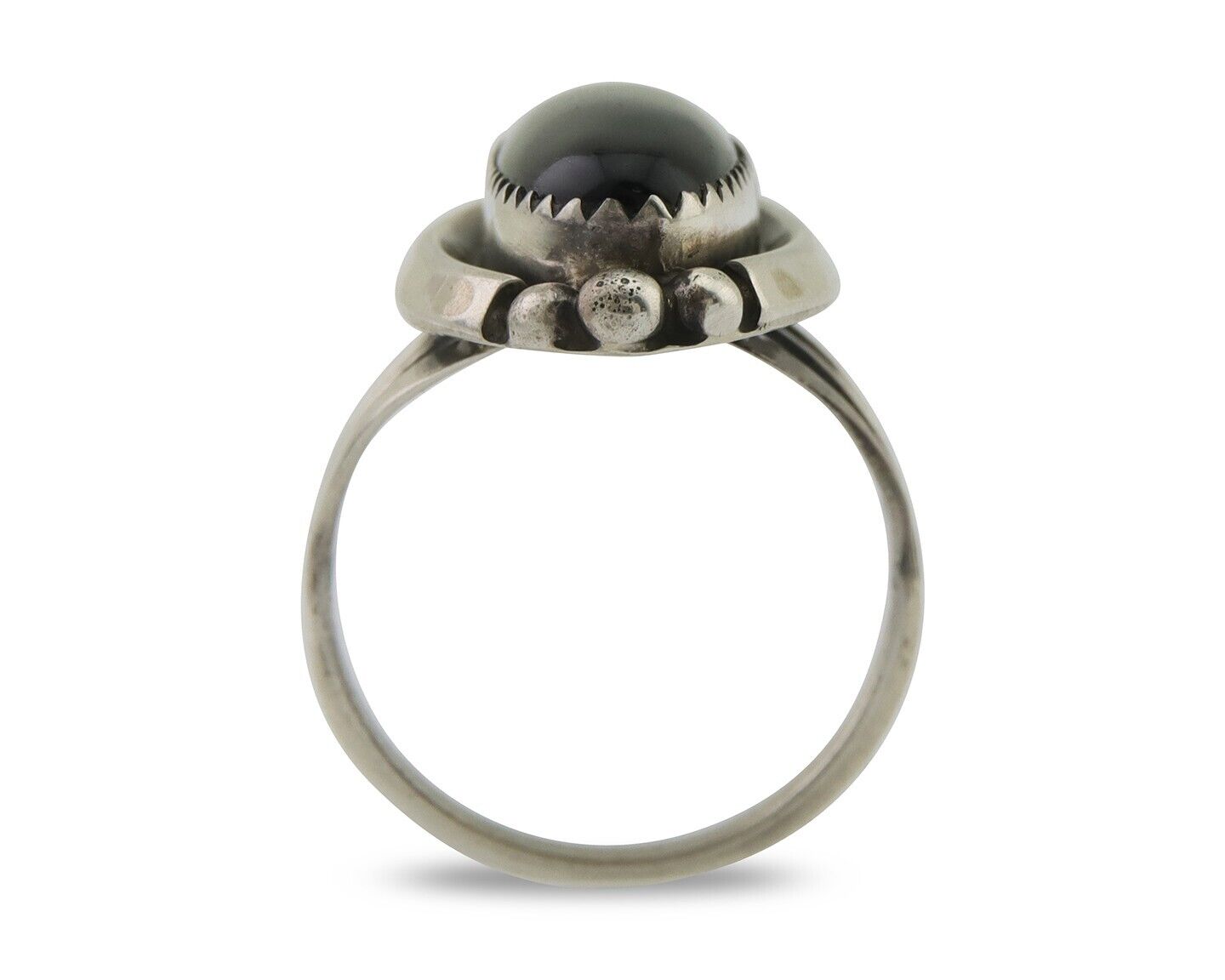 Navajo Handmade Ring 925 Silver Black Onyx Native American Artist C.80's