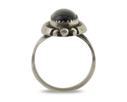 Navajo Handmade Ring 925 Silver Black Onyx Native American Artist C.80's