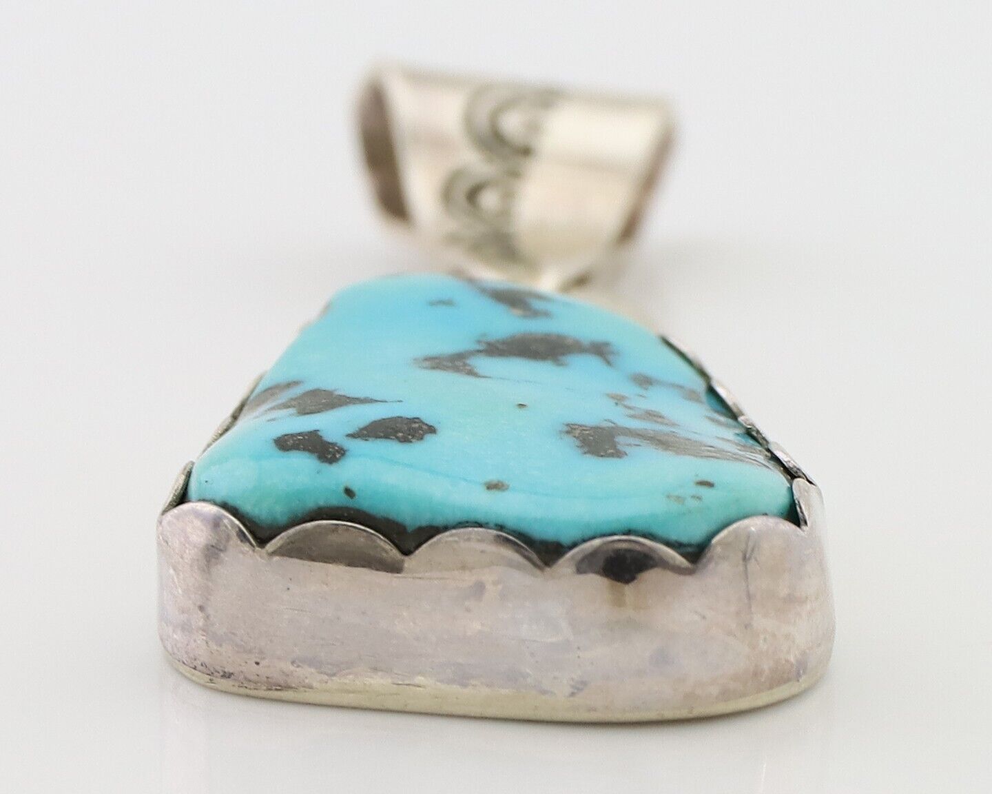 Navajo Necklace Pendant 925 Silver Turquoise Artist Tony Guerro C.80's