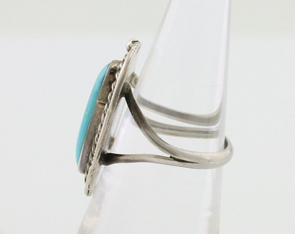 Navajo Handmade Ring 925 Silver Kingman Turquoise Native American Artist C.80's