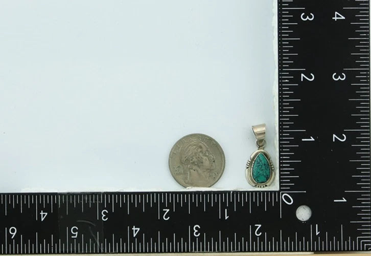 Navajo Pendant 925 Sterling Silver Natural Turquoise Vintage Artist Signed G