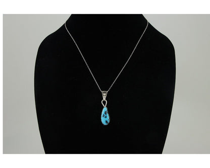 Navajo Necklace 925 Silver Natural Blue Turquoise Artist Tony Guerro C.80's