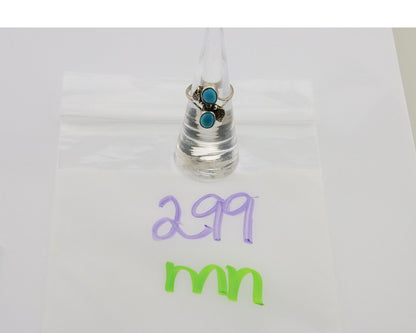Navajo Ring 925 Silver Natural Blue Turquoise Native American Artist C.80's