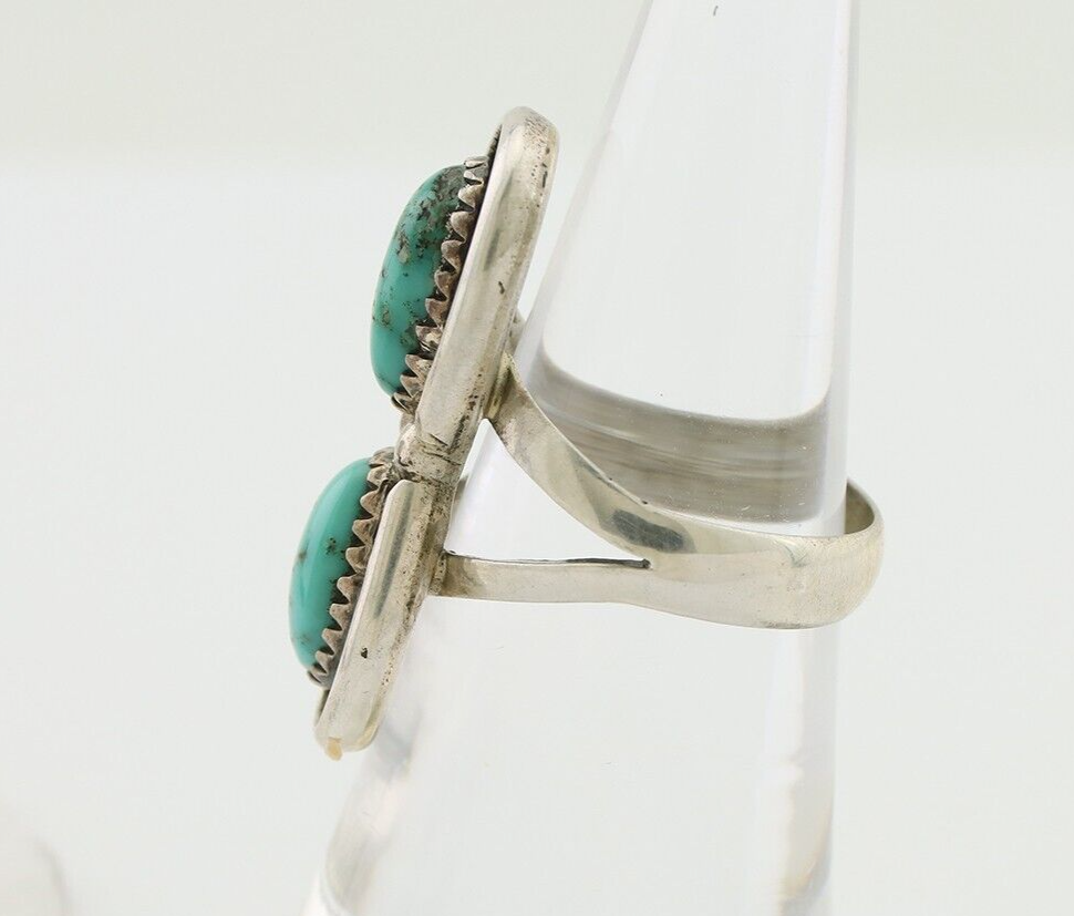 Navajo Handmade Ring 925 Silver Natural Turquoise Native American Artist C.80's