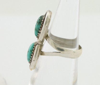 Navajo Handmade Ring 925 Silver Natural Turquoise Native American Artist C.80's
