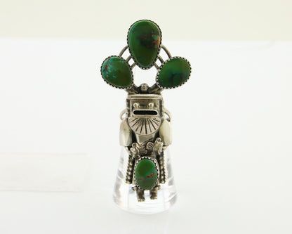 Navajo Kachina Ring 925 Silver Royston Turquoise Signed Broken Arrow C.80's
