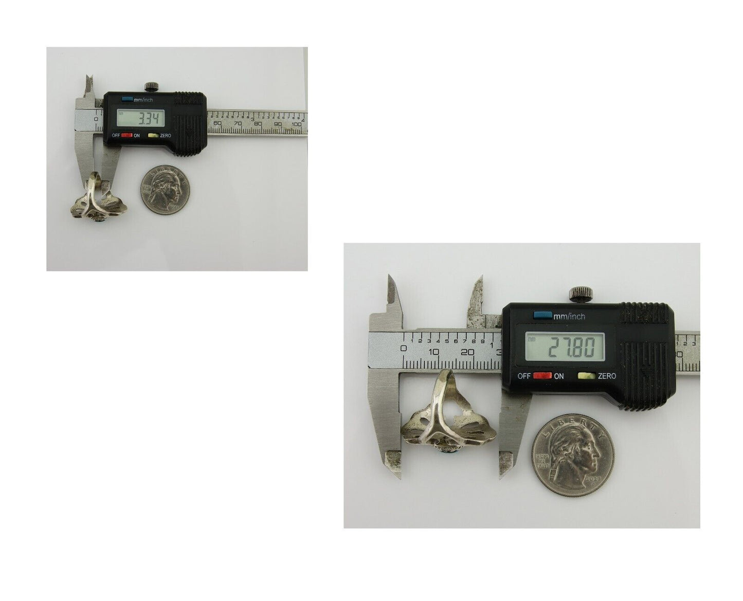 Navajo Sand Cast Ring 925 Silver Sleeping Beauty Turquoise Artist C.80's