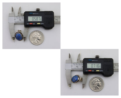 Navajo Paw Earrings 925 Silver Blue Denim Lapis Native American Artist C.80's