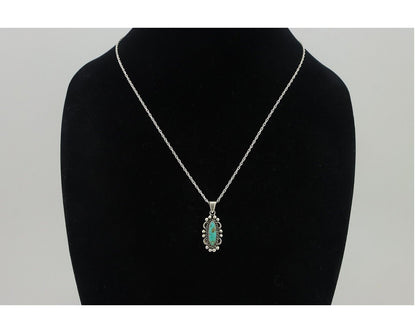 Navajo Necklace 925 Silver Natural Turquoise Native American Artist C.80's