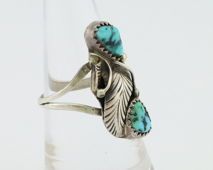 Navajo Handmade Ring 925 Silver Kingman Turquoise Native American Artist C.80's