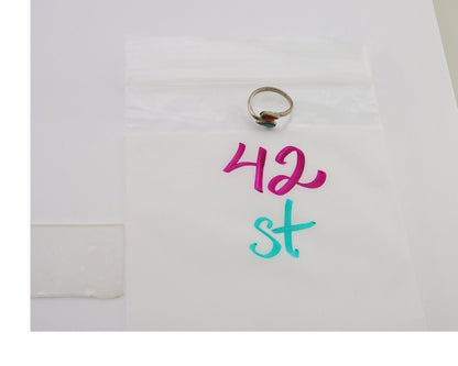 Navajo Handmade Ring 925 Silver Turquoise & Coral Native Artist C.80's