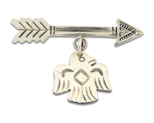 Navajo Pin Sterling Silver Thunderbird Arrow Artist Native American Artist