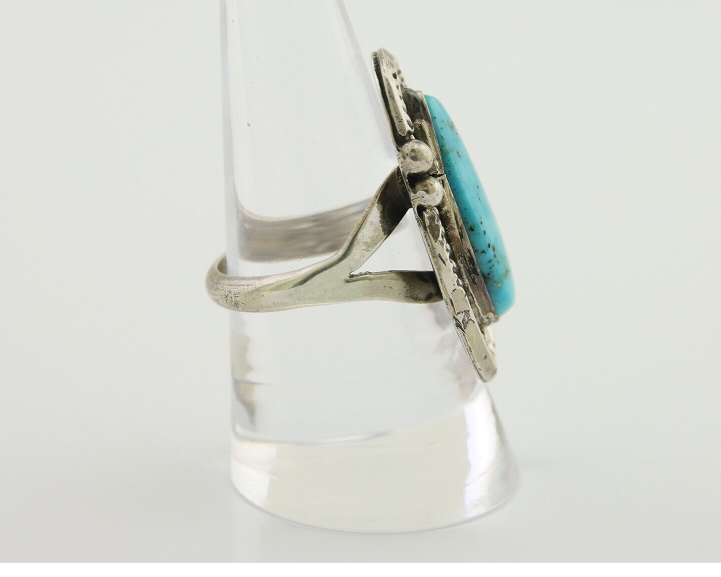 Navajo Handmade Ring 925 Silver Turquoise Native Artist C.80's