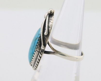 Navajo Handmade Ring 925 Silver Natural Turquoise Native Artist C.80's
